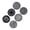 Black, variant on Printed Pattern Silicone Coasters Elegant Nonslip Round Cup Mat Pad for Coffee Beverage Use Kitchen Tool