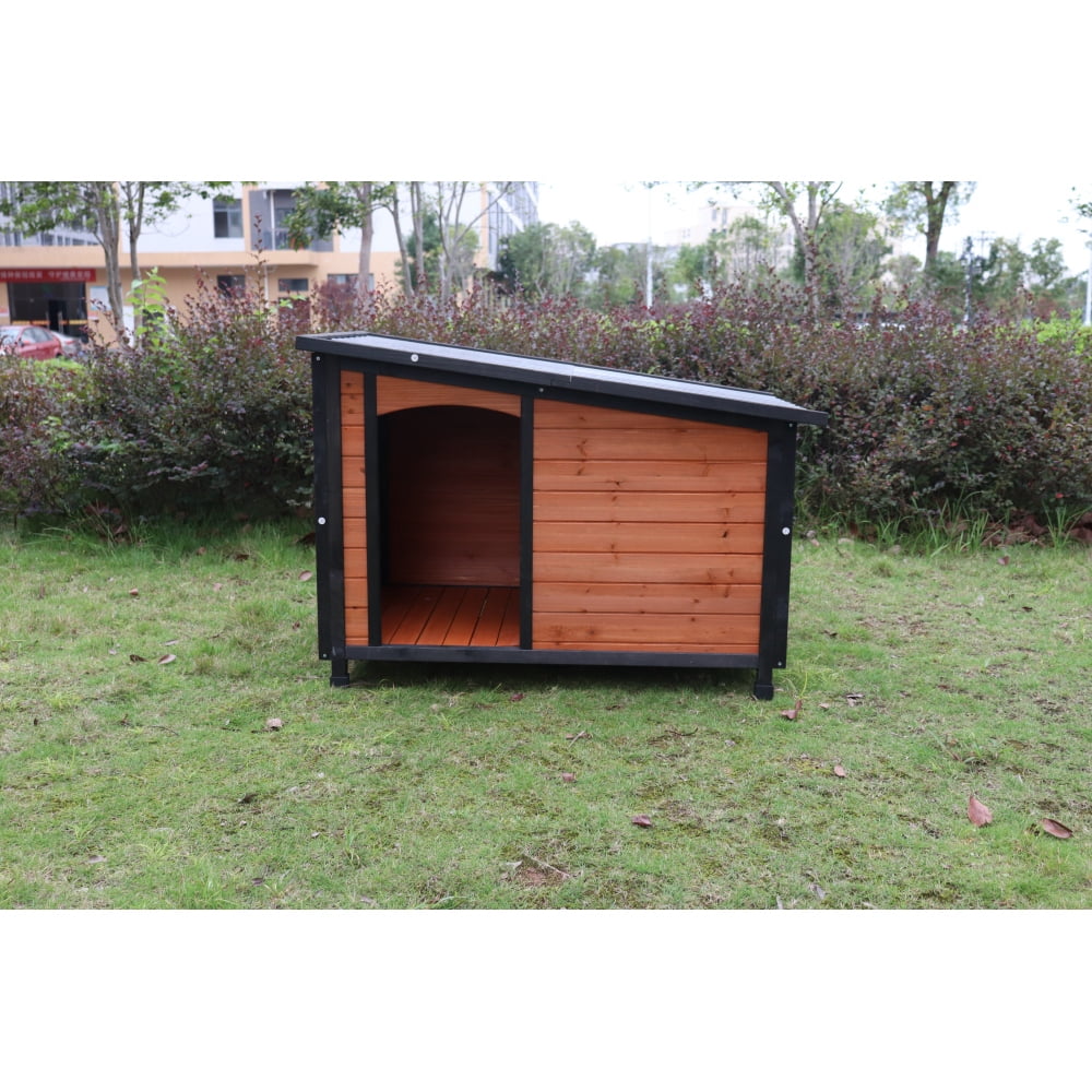 Holaki Extra Large Dog House Outdoor Weatherproof Wooden Dog Kennel Dog Houses for Large Dogs Outside Indoor Dog House Doghouse for Winter with Raised Feet,Natural