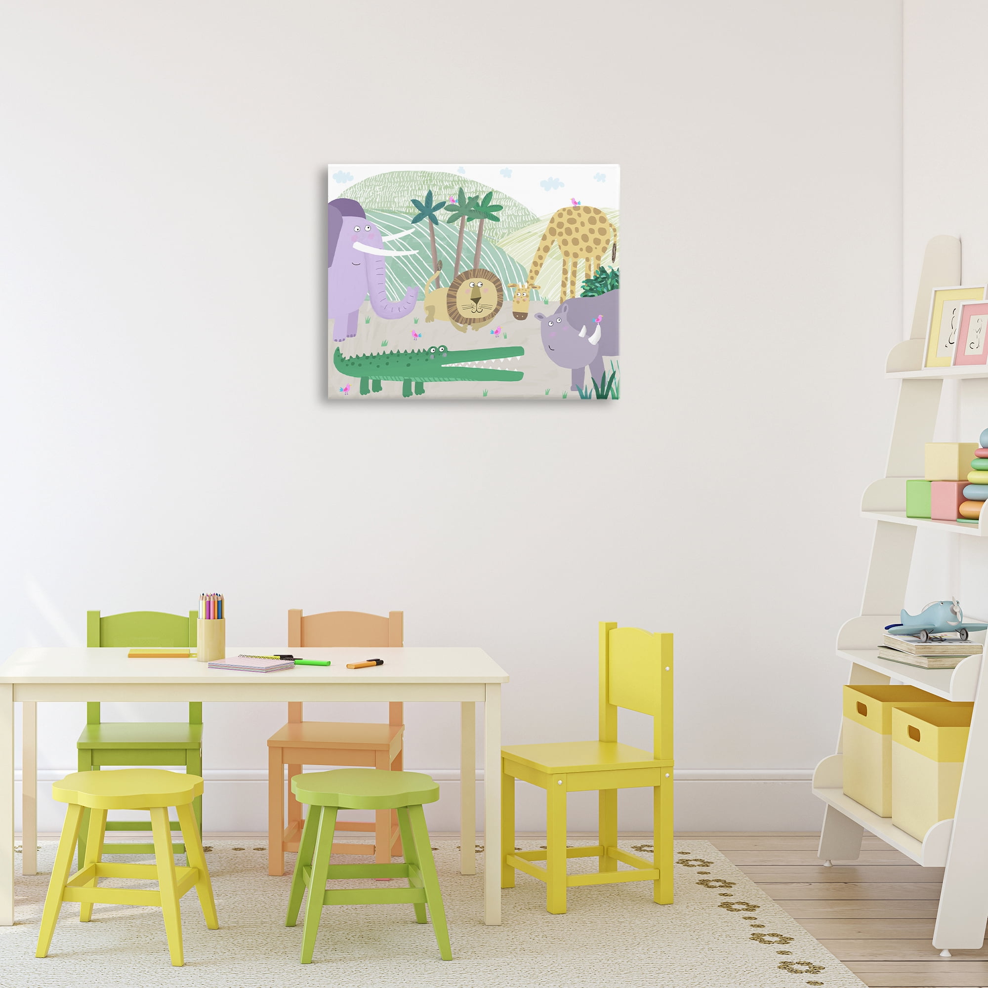 Stupell Industries Jungle Savannah Animals Canvas Wall Art, design by Carla Daly