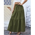 thumbnail image 4 of a.Jesdani Womens Maxi Skirts Casual Elastic High Waist Swing Tiered Beach Maxi Skirt s-xxl, 4 of 6