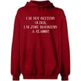 thumbnail image 2 of OXI Hoodie Sweatshirt - Becoming a Classic, Basic Casual Hoodie for Men's and Women Fleece Hoodie Long Sleeve - Antiquee Cherry Small, 2 of 3