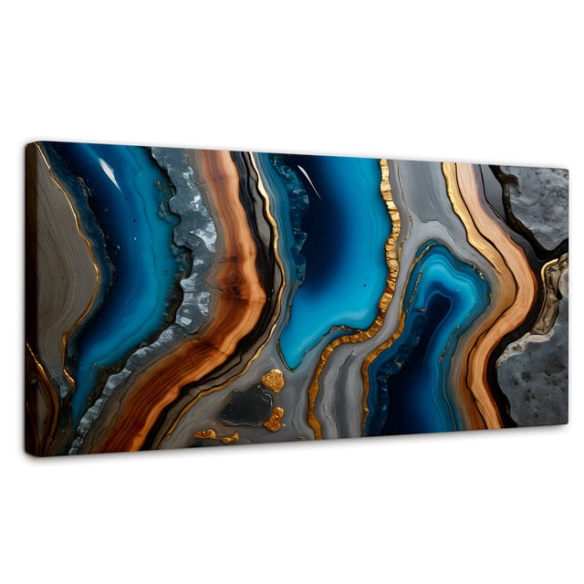 Cuadro Decorativo Canvas Revolution Abstracto Contraste Natural 120x60