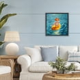 thumbnail image 3 of Stupell Industries Eclectic The Paddler Duck with Straw Hat Black Floating Frame Canvas Art, 18 x 18, by Lucia Heffernan, 3 of 8