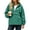 Green, variant on Women's Quarter Zip Jacket, Hooded Lightweight Windbreaker with Pockets and Drawstring Hem, Waterproof Casual Jacket for Fall Winter Outdoor