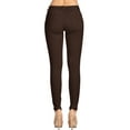 thumbnail image 3 of 2Luver, Women's, Stretchy 5 Pocket Skinny Color Uniform Pants, Coffee, 17, 3 of 4