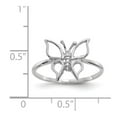 thumbnail image 3 of 14K White Gold Ring Band Themed Polished Butterfly, Size 6, 3 of 3