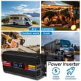 thumbnail image 3 of 1500W 3000W Peak Power Inverter Modified Sine Wave DC 12V to AC 110V 120V Car Converter Adapter USB Charger 2 AC Outlets 2 USB LCD Display for Car, RV, Camping & Home Backup Black, 3 of 10