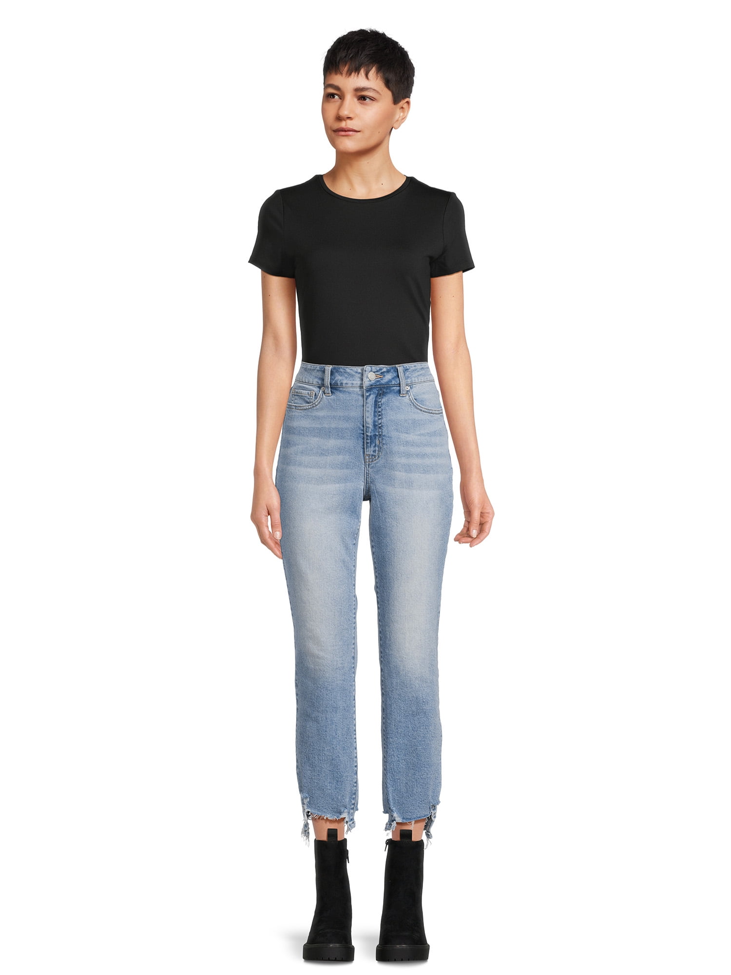 Time and Tru Women's Smoothing Tee with Short Sleeves, Sizes XS-XXXL
