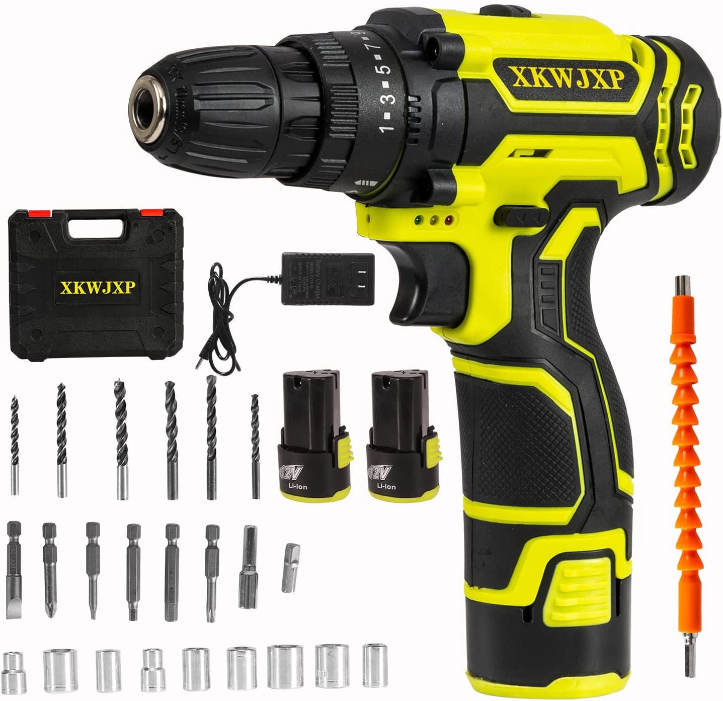 12V Cordless Drill Driver Kit, Power 