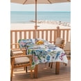 thumbnail image 2 of Outdoor Tablecloth with Umbrella Hole for Patio/Picnic/Party/Camping, Blue Spring Floral Waterproof Table Cloth Rectangle Table Cover Washable, Pink Flowers Butterfly Wooden Watercolor (54"x 80"), 2 of 8