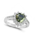 thumbnail image 4 of CHOOSE YOUR COLOR Simulated Peridot Heart Solitaire Ring 925 Sterling Silver Band Green CZ Female Size 8, 4 of 4