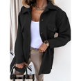 thumbnail image 5 of Niaviben Pea Coat Women Lapel Coat Long Pea Coats for Women Winter Coat for Women Ladies Jackets Ladies Winter Coats Women Coat Black L, 5 of 5