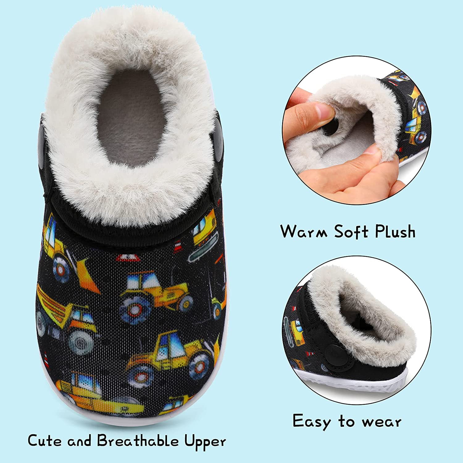 FIRES Baby Slippers Socks Toddlers Boys Girls House Slippers Little Kids Home Shoes with Warm Fuzzy Infant First Walk Walking Crib Shoes Lightweight Non-Slip Cartoon Kids shoes 