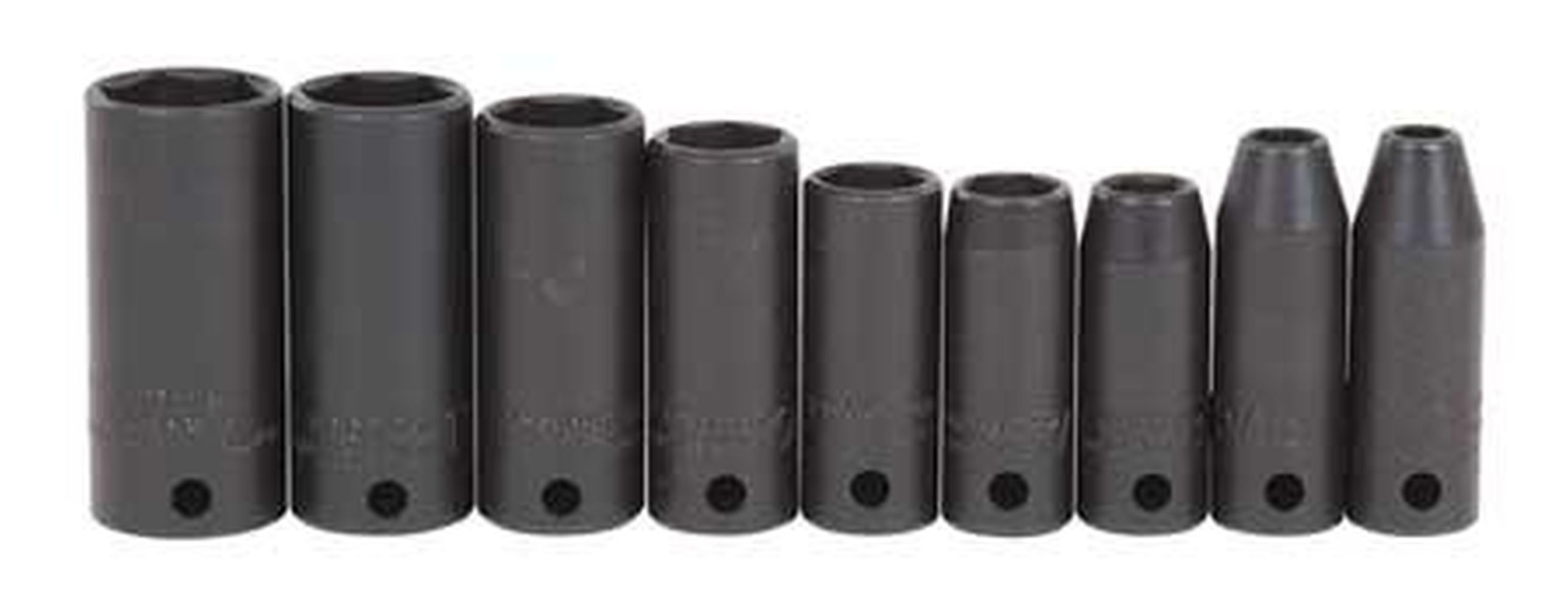 PROTO J72117 3/8" Drive Impact Socket Set, SAE, 9 pcs
