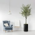 thumbnail image 2 of Artificial Tree in Geometric Spiral Pattern Planter, Fake Olive Silk Tree for Indoor and Outdoor Home Decoration - 60" Overall Tall (Plant Pot Plus Tree), 2 of 5