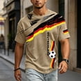 thumbnail image 7 of Soccer Cup 2026 Jersey for Men, Crew Neck Short Sleeve Deutschland Brushstroke Graphic Tee with Waffle Knit Texture - Moisture-Wicking Athletic Top for Match Day & Gym Khaki XXXL, 7 of 7