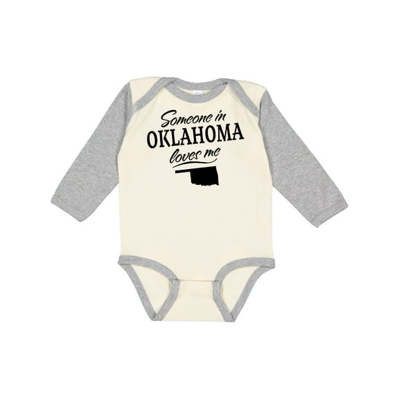 Inktastic Someone in Oklahoma Loves Me Boys or Girls Long Sleeve Baby Bodysuit