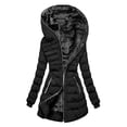 thumbnail image 1 of Femmes Patchwork Veste Légère Manteau à Simple Poitrine Casual Manches Longues Manteau Extérieur Capuche Manteau Confortable Poches Symétriques Cardigan, 1 of 5