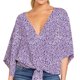 thumbnail image 2 of Moda Mujer Causal V-Cuello Impresión Blusa 3/4 Manga Bandag Camiseta Verano Tops Fridja  czfsfas4475, 2 of 8