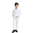 thumbnail image 1 of Traje clásico de 5 piezas, ajustado, para niños grandes, esmoquin para niños pequeños, trajes para niños y jóvenes portadores de anillos, disfraz blanco para invitados de boda, talla 20, 1 of 6