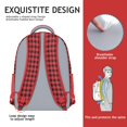 thumbnail image 5 of Red and Black Checkered Backpack for School,Cute School Bag,Schoolbag with Adjustable Shoulder Straps & Padded Back,15.3"x11"x6.7", 5 of 6