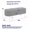 thumbnail image 5 of Storage Ottoman Bench, Upholstered Storage Bench with Safety Hinge for Living Room, Hallway, Entryway End of Bed Bench with Metal Legs for Bedroom, 5 of 9