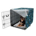 thumbnail image 2 of Underwater Dog Crate Cover, Deep Sea Animals Jellyfish Anemone Fish Seahorse Shell Aquatic Ocean Cartoon, Easy to Use Pet Kennel Cover for Medium Large Dogs, 35" x 23" x 27", Multicolor, by Ambesonne, 2 of 6