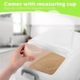 thumbnail image 3 of 6 Packs Rice Storage Container with Wheels 22 lb Airtight Flour Storage Container with Scoop Pet Food Storage Container Dog Cat Bird Food Bin Rice Container for Dry Food Sugar Baking Supplies, 3 of 7