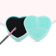 thumbnail image 5 of Unique Bargains 1 Pc Portable Heart Makeup Sponge Brush Cleaner Green, 5 of 7