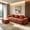 Red + Velvet + 3 Seat-1, variant on AUU Streamlined Design Modular 3-Seat L Shape Sectional Sofa with French Edge Piping, No Assembly Required, Velvet Fabric Couch with Throw Pillows and Movable Ottoman