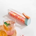 thumbnail image 4 of Molde de hielo de silicona con tapa, ahorra espacio, reutilizable, de grado alimenticio, para bebidas, paquete de 2, verde y naranja, 4 of 7