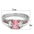 thumbnail image 2 of High polished (no plating) Stainless Steel Ring with AAA Grade CZ in Rose for Women Rose Stone Color Style TK2169 Size 7, 2 of 4