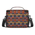thumbnail image 3 of Geometric Diamond Blue Pattern Insulated Lunch Box for Women Men, Medium Leakproof Cooler Bag with Adjustable Strap, 10"x6.7"x8", 3 of 6