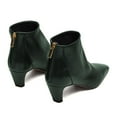 thumbnail image 4 of XYD Women's Ankle Boots Square Toe Back Zipper Blade Low Heels Autumn Winter Office Weekend Shoes Size 10 Dark Green, 4 of 4