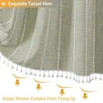 thumbnail image 6 of VOTRUDI Bohemian Linen Shower Curtain Heavy Duty Striped 71x71in with Tassel & 12 Hooks, 6 of 7