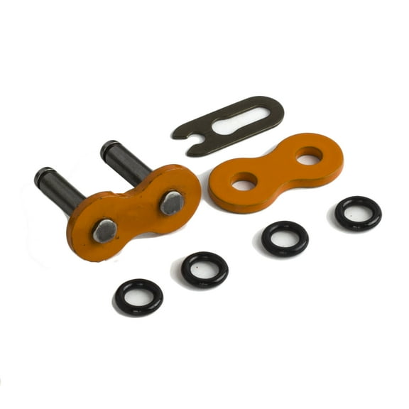 4 Pieces 530 Motorcycle Chain O-Ring Connecting Link, Orange, Clip Type, Japan Technology, Wear Resistant