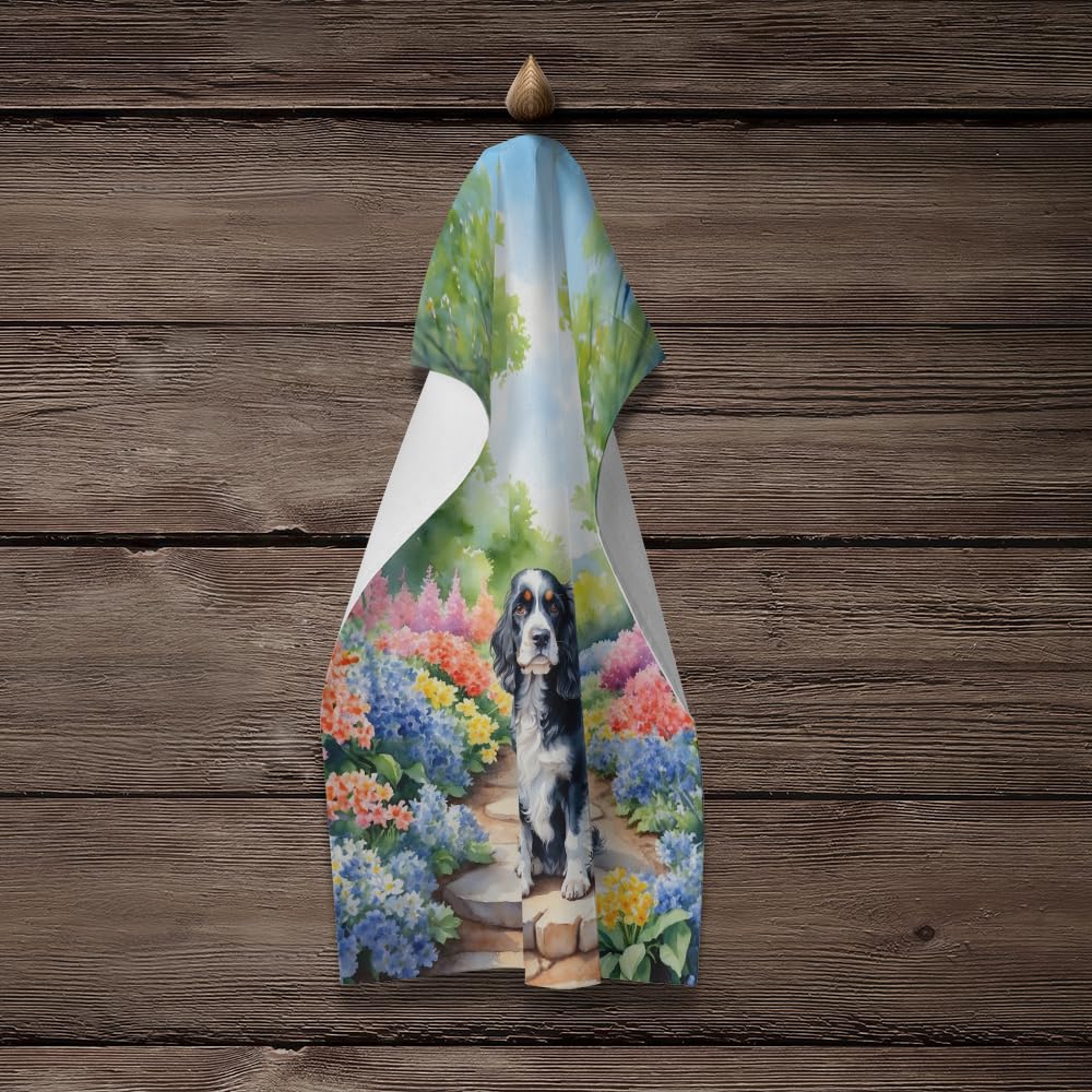 Bergamasco Sheepdog Spring Path Kitchen Towel 15 in x 25 in