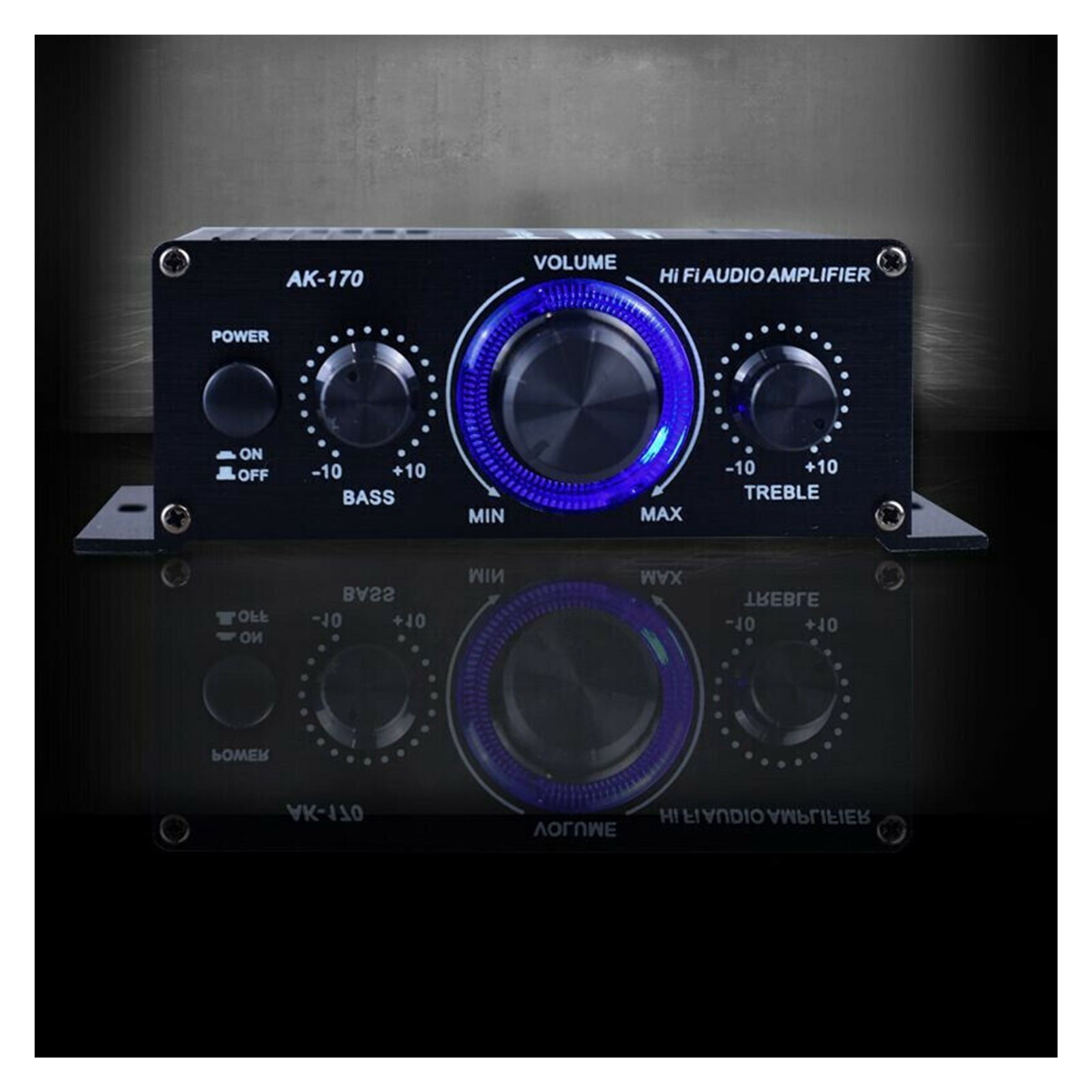 AK170 12V Mini Power Amplifier Digital Receiver AMP Dual Channel 20W+20W Bass Treble Volume Control For Car Home USE ,Small Footprint