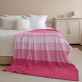 thumbnail image 2 of Throw Blanket for Couch Pink Soft Fleece Flannel Blankets Cozy Lightweight Blanket for Home Sofa Living Room Gradient Stripes Modern Bed Throws 30" x 40", 2 of 9