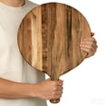 thumbnail image 6 of BPPEG Acacia Wood Round Cutting Board with Handle -16"X 12"Large Charcuterie Board,Wooden Chopping Board for Kitchen,Pizza,Meat&Cheese Serving Tray,Decorative Butcher Block, 6 of 7