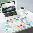 thumbnail image 6 of Desk Mat, Gaming Mouse Pad Large, XXL Keyboard Mat, Long Mousepad Matt with Stitched Edges, Non Slip Computer Mat, Extended Laptop Desk Pad Pattern Cute for Office Desktop, Boho Blue, 6 of 7