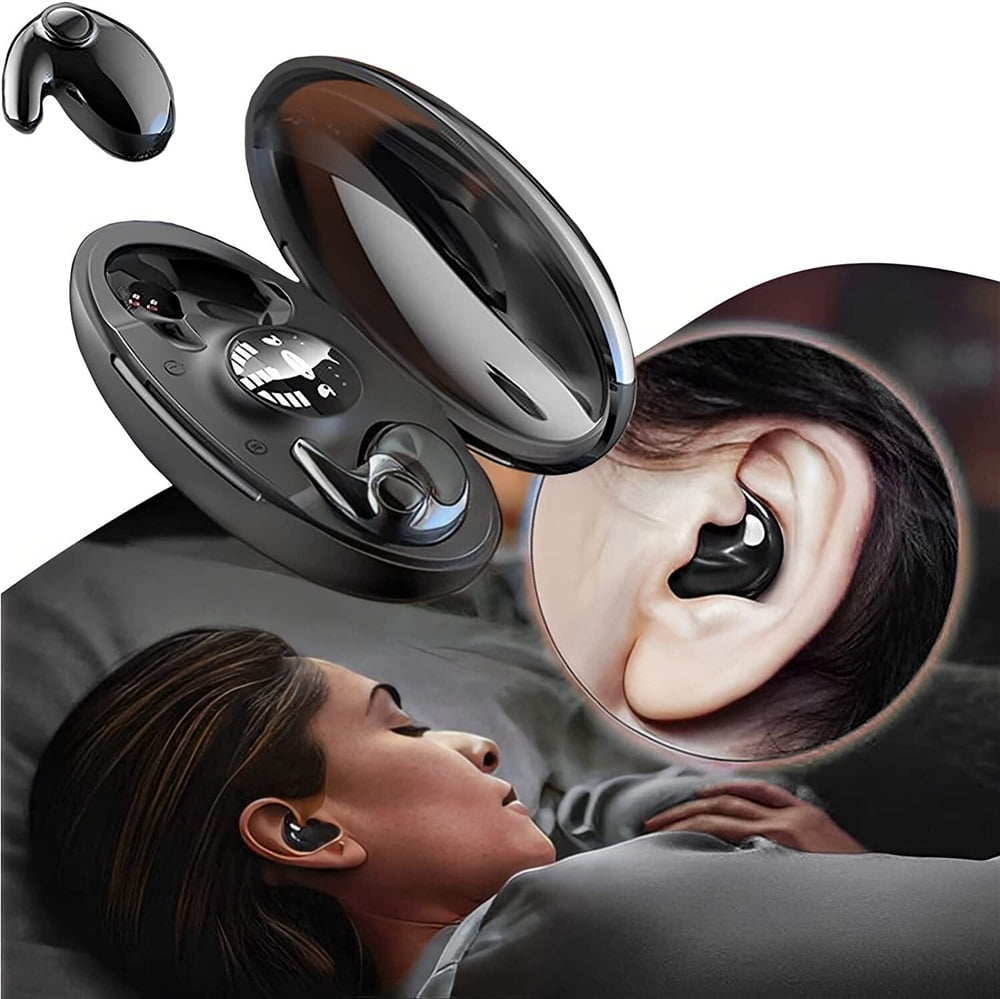 Invisible Sleep Wireless Earphone Ipx5 Waterproof, True Wireless Earbuds Sense-Free to Wear Bluetooth 5.3 Headphones Touch Control with Wireless Charging Case