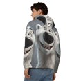 thumbnail image 4 of Wukai Smiling Polar Bear Print Men's Zip-Up Hoodie,Fleece Full-Zip Hoodie for Men, Hooded Sweatshirt-Medium, 4 of 5