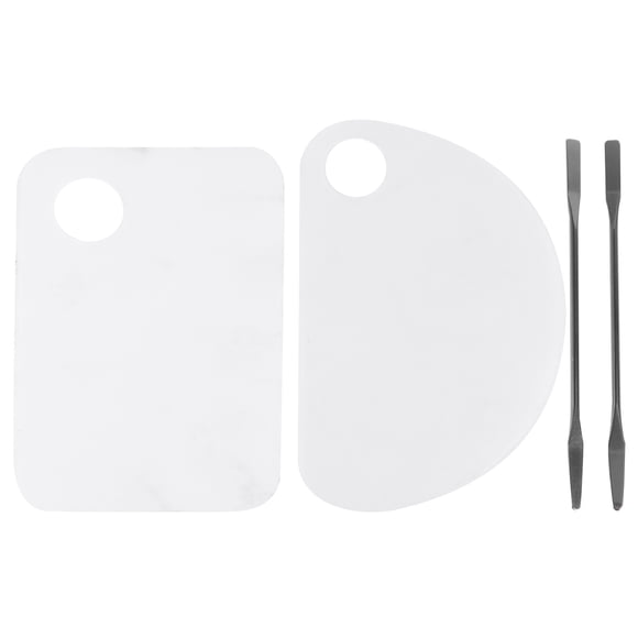 MasteelfCA 1 Set 4 Pcs Plastic Makeup Nail Art Polish Mixing Plate Manicure Nail Art Tool Supplies (Transparent Color)