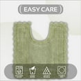 thumbnail image 4 of Better Trends 20" x 20" U-Shape Toilet Rug 100% Cotton Tufted Bathroom Rug, Contour Mat, Water Absorbent, Reversible, Machine Washable, (Sage) Lilly Crochet Collection, 4 of 7