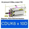 thumbnail image 2 of Anti-rotation Air Cylinder Mini Free Mount Pneumatic Cylinder Bore 6mm Built-In Magne Double Acting Micro Single Rod Cylinder ,Multifunctional, 2 of 7