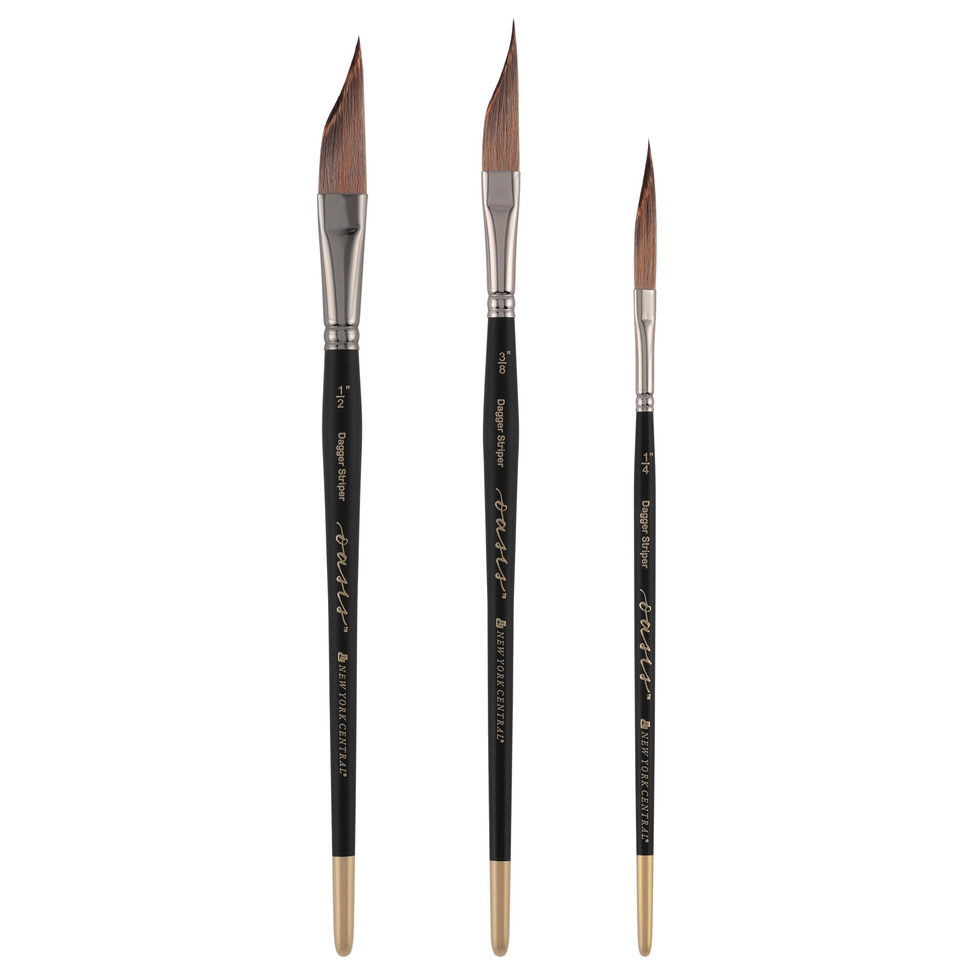 New York Central Oasis Synthetic Premium Brushes - Elite Professional Watercolor Brushes for Artists, Painting, Students, Studios, & More! - [Dagger Striper - 3/8"]