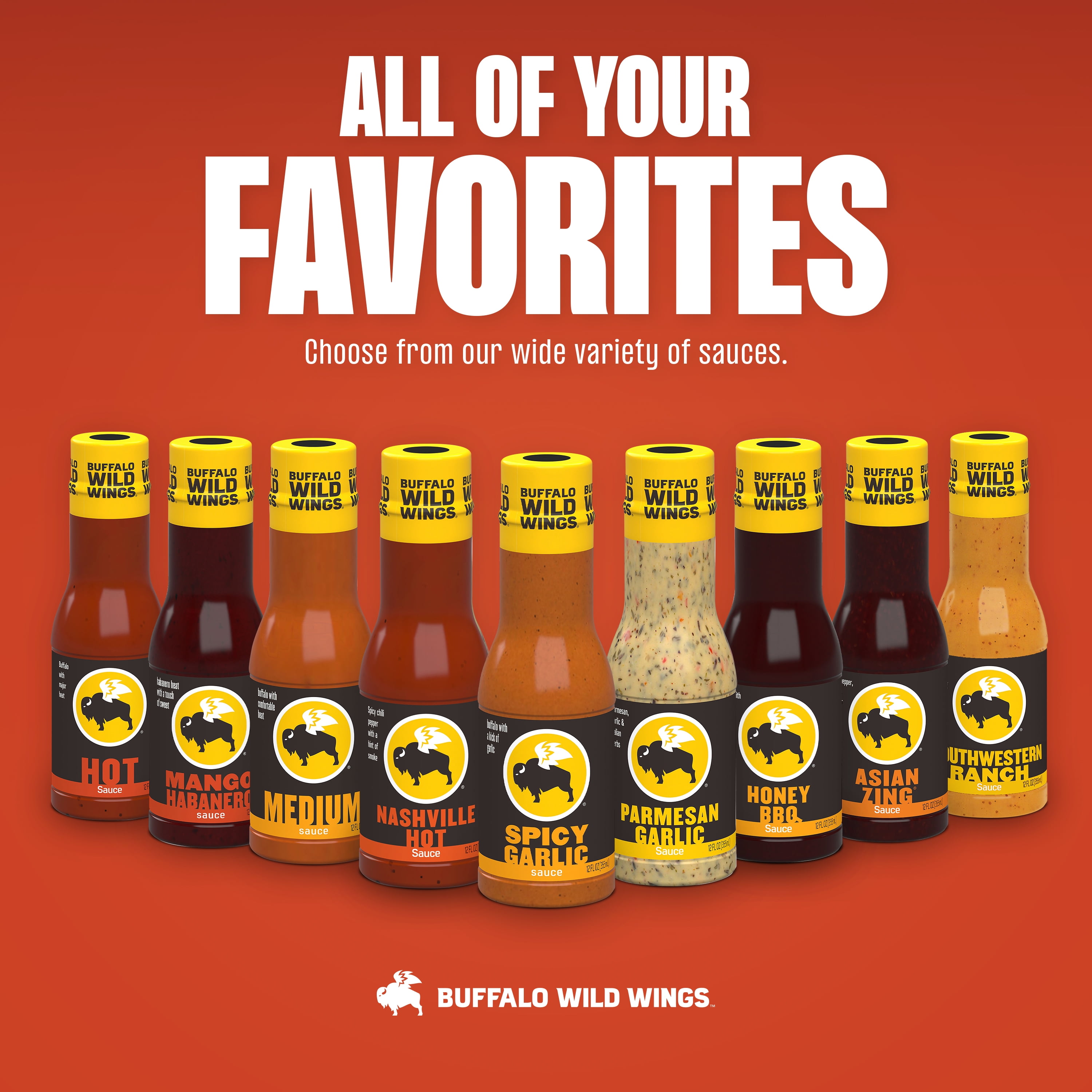 Buffalo Wild Wings Spicy Garlic Buffalo Sauce, 12 fl. oz.