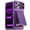 Purple, variant on Rugged Wallet Phone Case for Apple iPhone 17 Pro Max, Shockproof Cover with Camera Slider & Credit Card Holder RFID Blocking Stand Case for Women Men, Titaniumgold