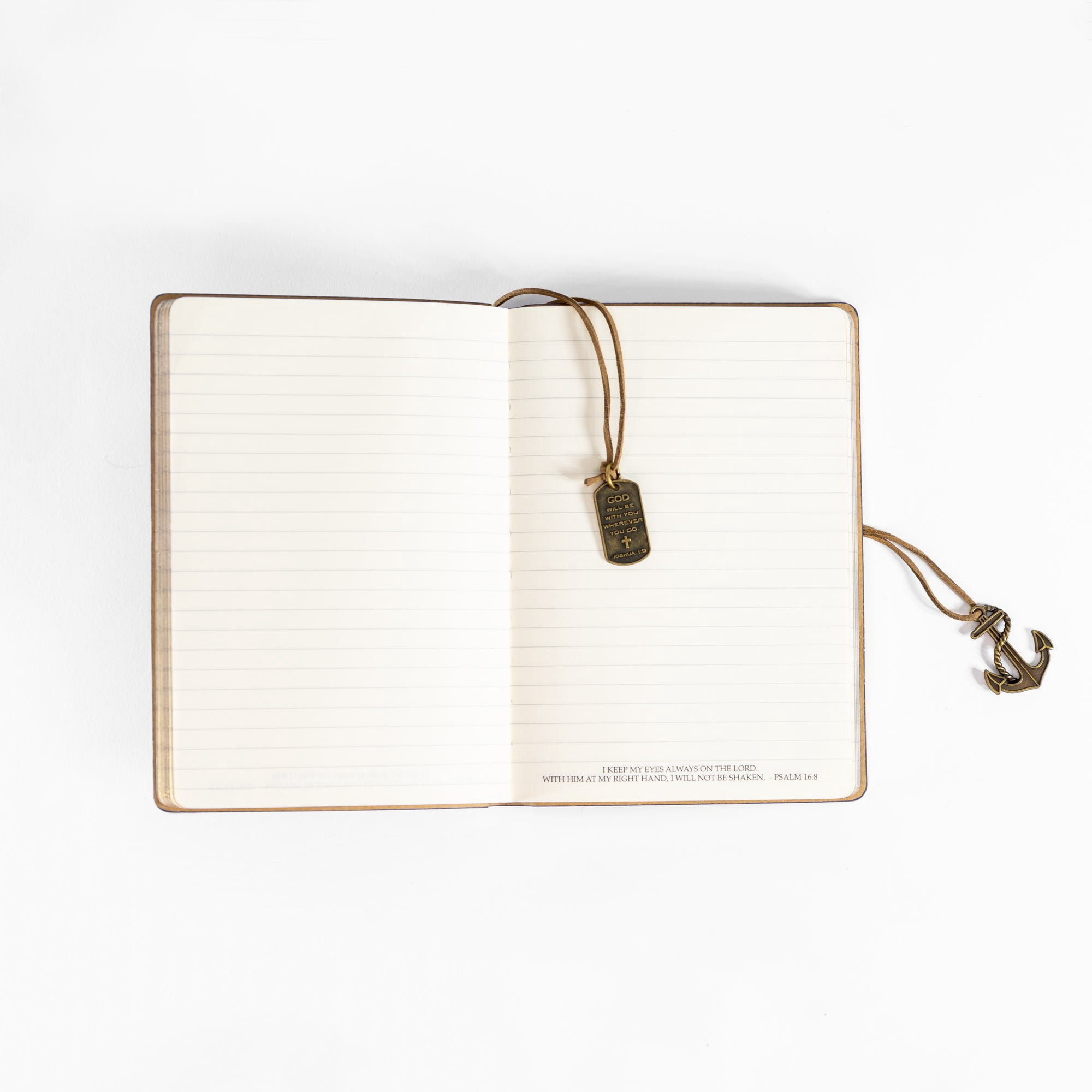 Leather Wrapped Journal - Royal Blue Compass